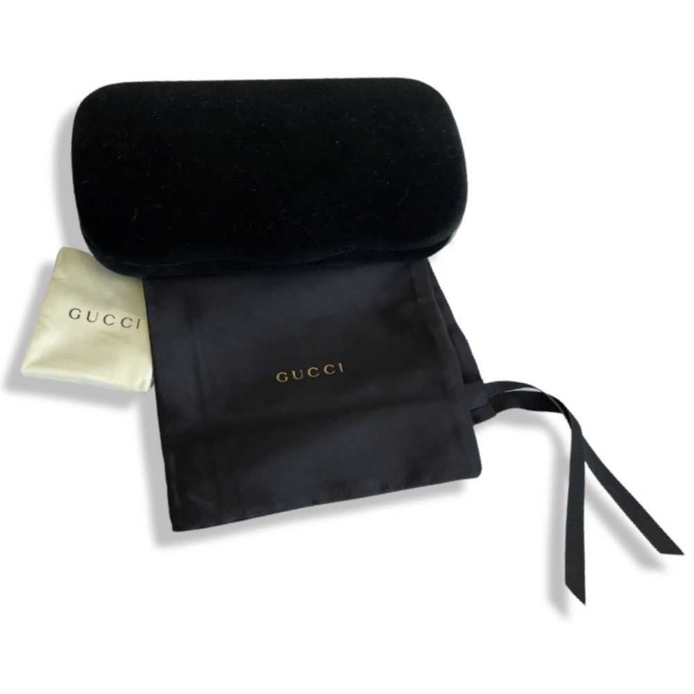 SOLD~ GUCCI Sunglass Hard Case Holder Black Velvet Clamshell
